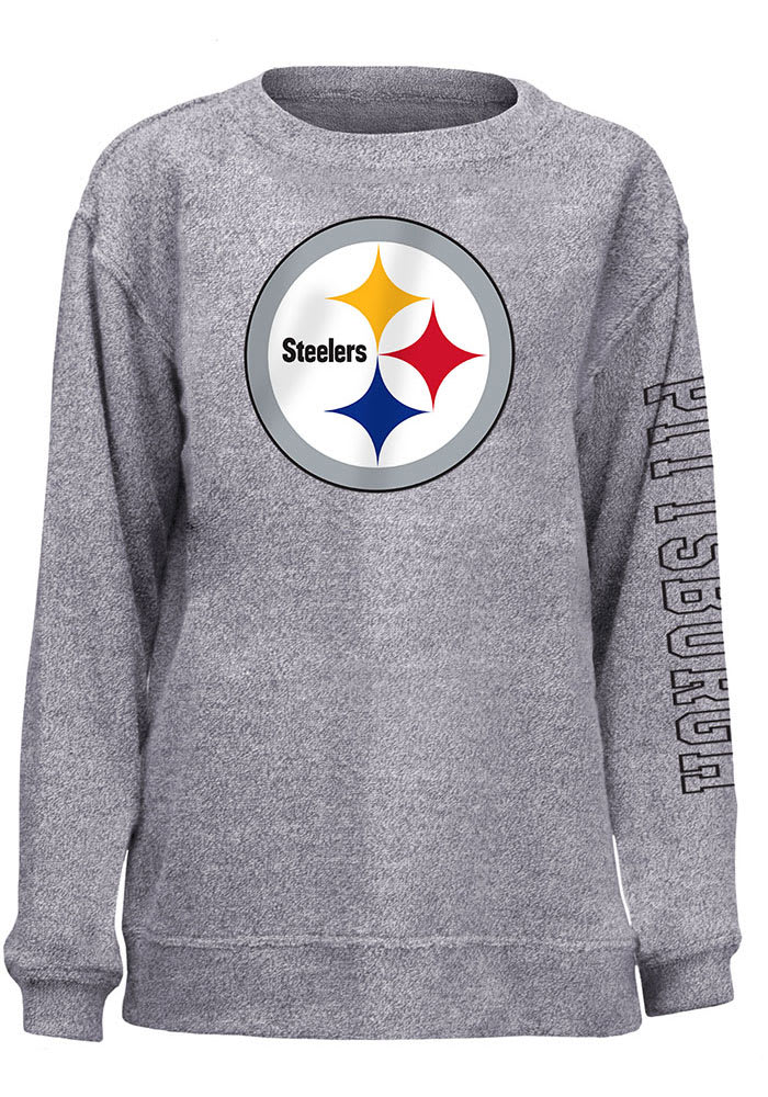 Pittsburgh Steelers Womens Grey Cozy Crew Sweatshirt