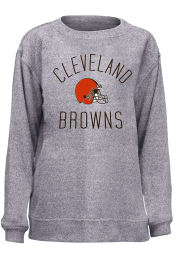 Cleveland Browns Womens Grey Cozy Crew Sweatshirt