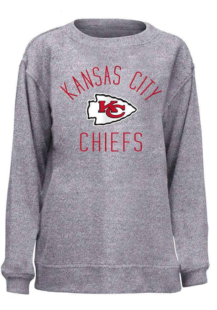 Kansas City Chiefs Womens Grey Cozy Crew Sweatshirt