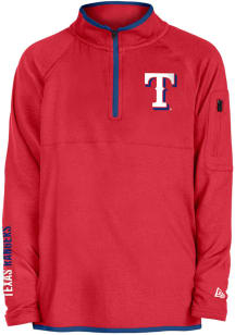 New Era Texas Rangers Youth Red Brushed Long Sleeve Quarter Zip Shirt