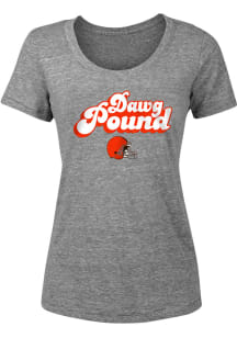 New Era Cleveland Browns Womens Grey Groovy Script Short Sleeve T-Shirt