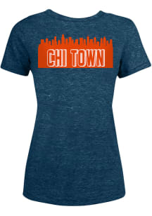 New Era Chicago Bears Womens Navy Blue Skyline Short Sleeve T-Shirt