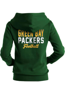 New Era Green Bay Packers Womens Green Brushed Fleece Long Sleeve Full Zip Jacket