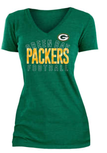 New Era Green Bay Packers Womens Green Glitter Short Sleeve T-Shirt