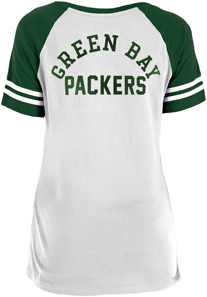 Women's New Era Green Green Bay Packers Slub T-Shirt with Front