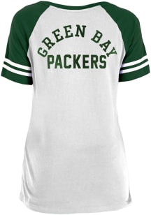 New Era Green Bay Packers Womens White Lace Up Short Sleeve T-Shirt