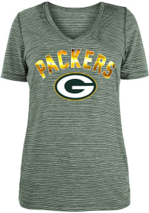 New Era Green Bay Packers Womens Green Arch Short Sleeve T-Shirt