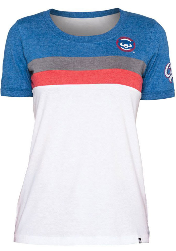 Chicago Cubs Womens White Brushed Short Sleeve T-Shirt