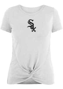 New Era Chicago White Sox Womens White Front Twist Short Sleeve T-Shirt