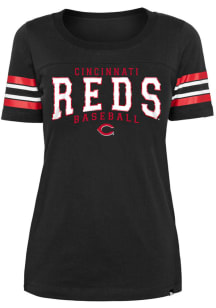 New Era Cincinnati Reds Womens Black Brushed Short Sleeve T-Shirt
