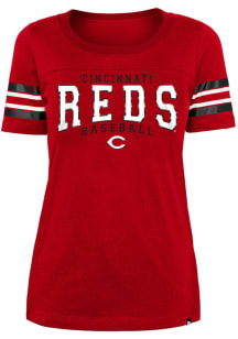 New Era Cincinnati Reds Womens Red Brushed Short Sleeve T-Shirt