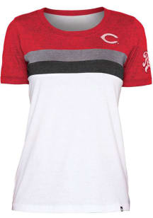 New Era Cincinnati Reds Womens White Brushed Short Sleeve T-Shirt