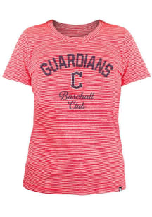 New Era Cleveland Guardians Womens Red Space Dye T-Shirt