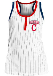 Cleveland Indians Womens White Pinstripe Tank Top
