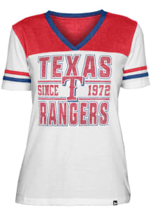 New Era Texas Rangers Womens White Crossover Short Sleeve T-Shirt