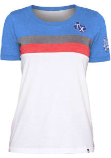 New Era Texas Rangers Womens White Brushed Short Sleeve T-Shirt