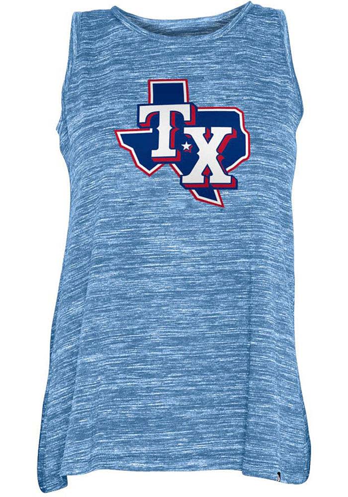 Texas Rangers New Era Womens Red Tri-Blend Stripe Trim Tank Top