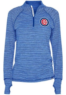 New Era Chicago Cubs Womens Blue Space Dye 1/4 Zip Pullover