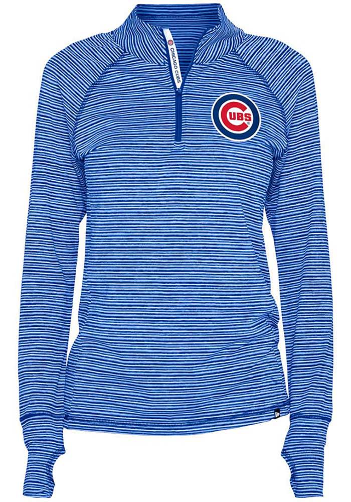 Chicago Cubs Womens Blue Space Dye 1/4 Zip Pullover