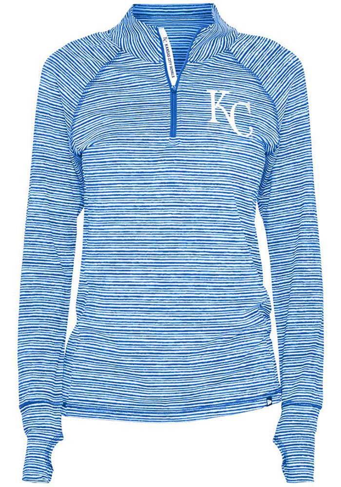 KC Royals Womens Light Blue Space Dye 1/4 Zip Pullover