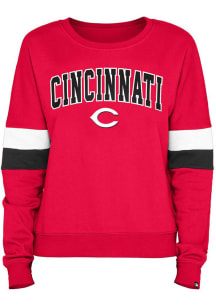 New Era Cincinnati Reds Womens Red Contrast Crew Sweatshirt