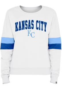 New Era Kansas City Royals Womens White Contrast Crew Sweatshirt