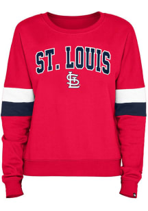 New Era St Louis Cardinals Womens Red Contrast Crew Sweatshirt