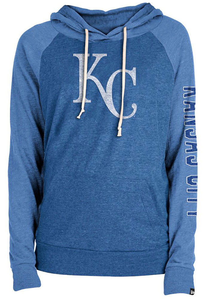 New Era Kansas City Royals Women's Blue Contrast Crew Sweatshirt, Blue, 80% Cotton / 20% POLYESTER, Size XS, Rally House