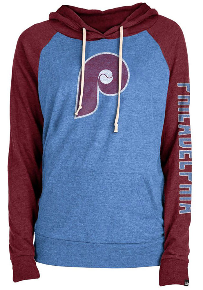 Philadelphia Phillies Womens Light Blue Contrast Hooded Sweatshirt