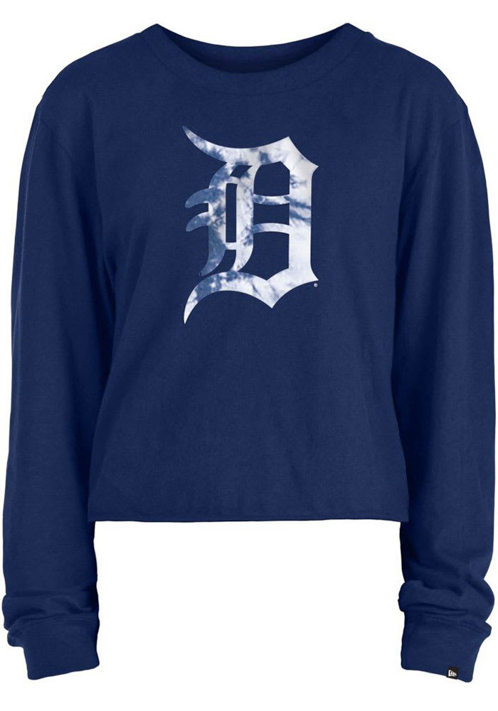 New Era Women's Gray, Navy Detroit Tigers French Terry Full-Zip