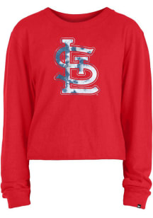 New Era St Louis Cardinals Womens Red Brushed LS Tee