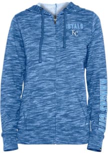 New Era Kansas City Royals Womens Blue Space Dye Long Sleeve Full Zip Jacket