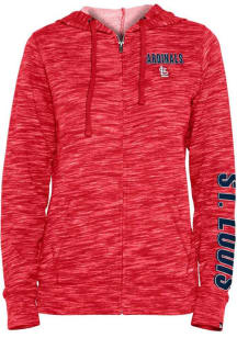 New Era St Louis Cardinals Womens Red Space Dye Long Sleeve Full Zip Jacket