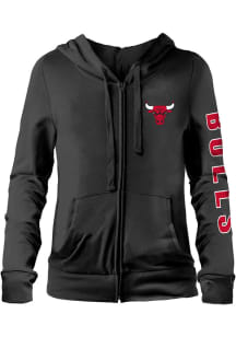 New Era Chicago Bulls Womens Black Fleece Long Sleeve Full Zip Jacket