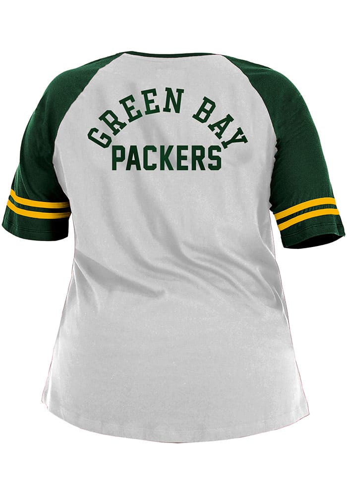 Women's New Era Green Green Bay Packers Plus Size Space Dye T-Shirt