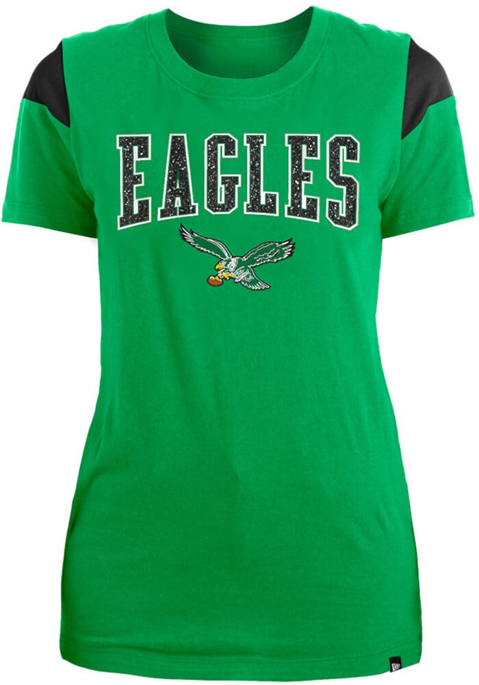 Philadelphia Eagles Womens Kelly Green Ringer Short Sleeve T-Shirt