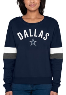 New Era Dallas Cowboys Womens Navy Blue Contrast Crew Sweatshirt