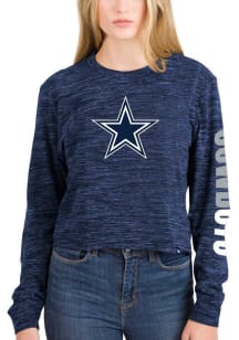 New Era Dallas Cowboys Womens Navy Blue Space Dye LS Tee