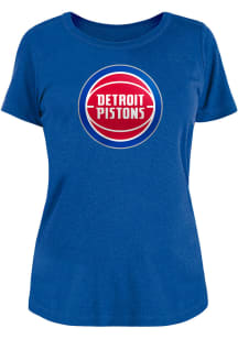 New Era Detroit Pistons Womens Blue Scoop T-Shirt