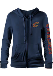 Cleveland Cavaliers Womens Navy Blue Fleece Long Sleeve Full Zip Jacket