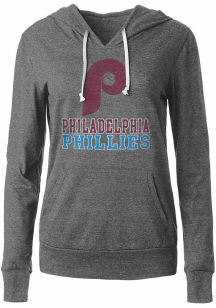 New Era Philadelphia Phillies Womens Grey Bi Blend Hooded Sweatshirt