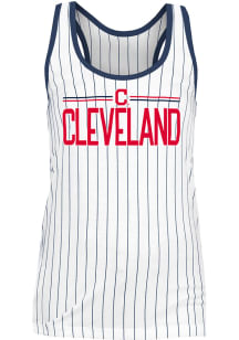 Cleveland Indians Womens White Pinstripe Tank Top