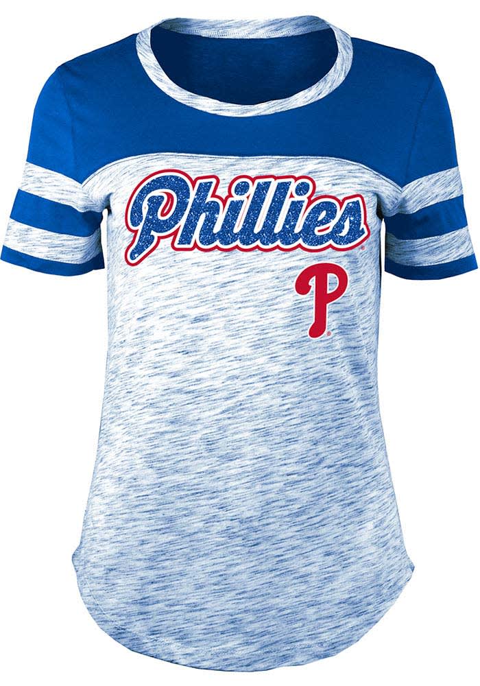 New Era Philadelphia Phillies Womens Space Dye T-Shirt - Blue