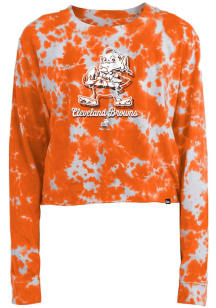New Era Cleveland Browns Womens Orange Tie Dye Crew Sweatshirt