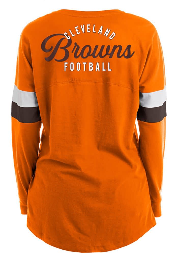 New Era Women's Cleveland Browns Orange Sporty Long Sleeve Crop Top