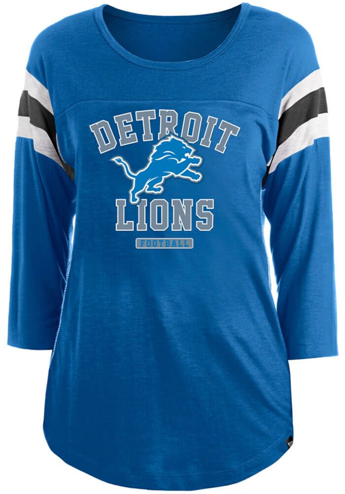 Detroit Lions Women's NFL Team Apparel 3/4 Length Sleeve Shirt with Sequins