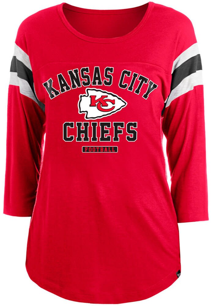 New Era Kansas City Chiefs Womens Red Athletic Long Sleeve Ls Tee 