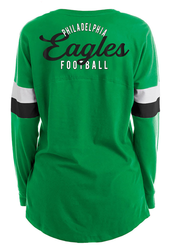 New Era Women's Philadelphia Eagles Space Dye Glitter Green T-Shirt