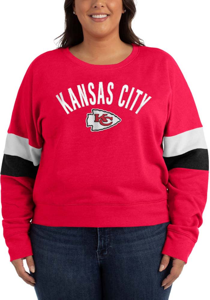 Kansas City Chiefs New Era Women's Plus Size Space Dye T-Shirt - Red