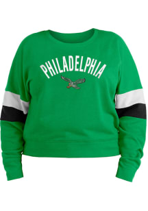 New Era Philadelphia Eagles Womens Kelly Green Contrast + Crew Sweatshirt